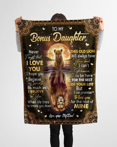 Never Forget That I Love U Lion Dad To Daughter Fleece Blanket | Gift For Daughter