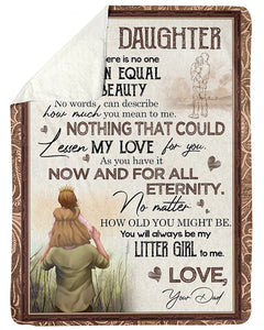 U Will Be My Little Girl To Me Dad To Daughter 2 Fleece Blanket | Gift For Daughter