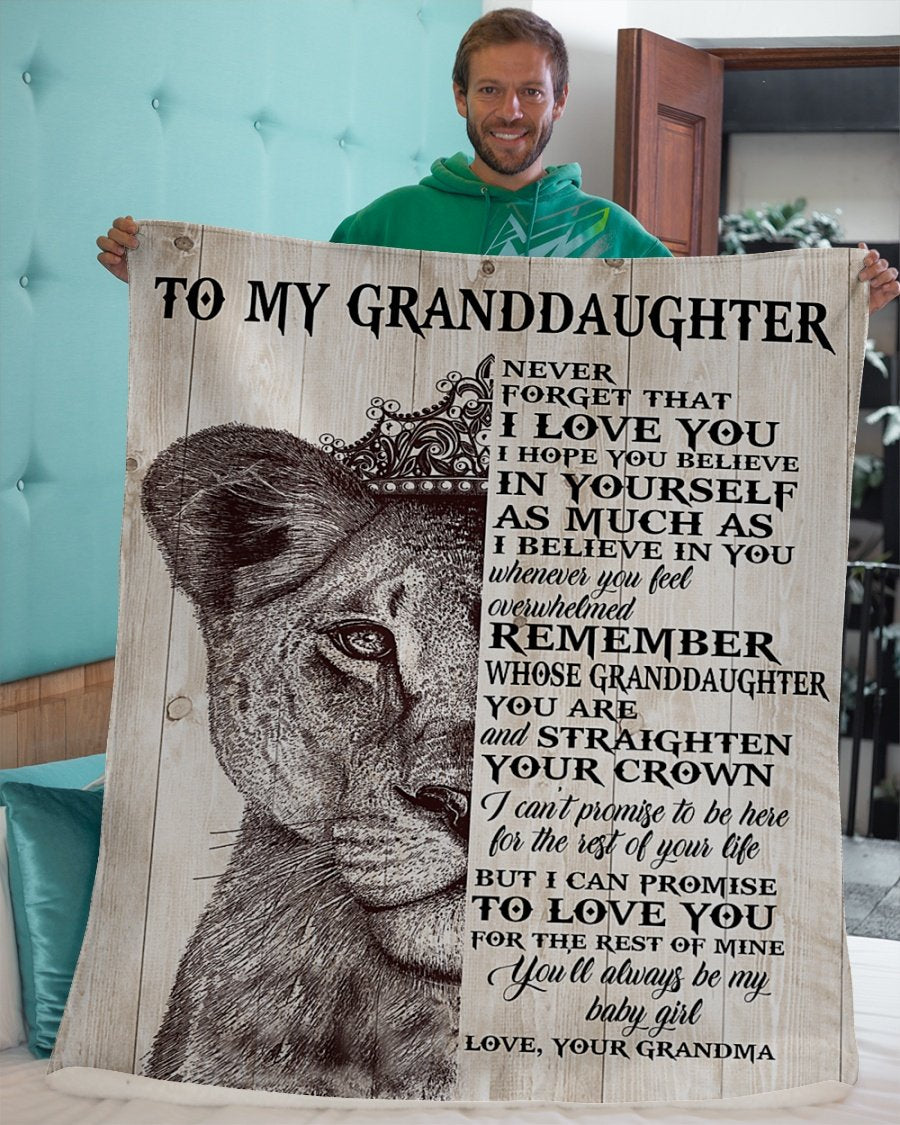 Never Forget That I Love You-Lion Crown Gm To Gd Fleece Blanket | Gift For Grandchild