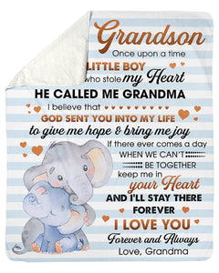 To My Grandson I'll Stay There Forever I Love You Fleece Blanket | Gift For Grandchild