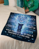 Sometimes It's Hard To Find Words-Lion Mom To Son Fleece Blanket | Gift For Son