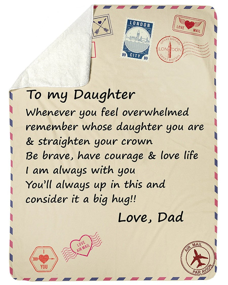 Daughter Remember Straighten Your Crown Fleece Blanket | Gift For Daughter