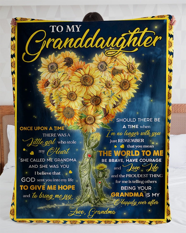Once Upon Atime Therewas Little Girl-Granddaughter Fleece Blanket | Gift For Grandchild