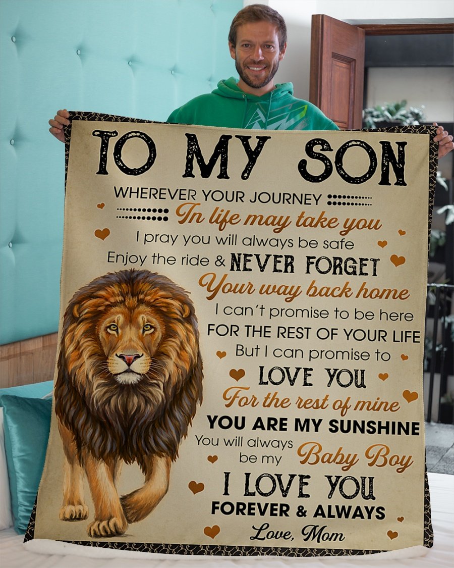 To My Son You'll Always Be My Baby Boy I Love You Fleece Blanket | Gift For Son