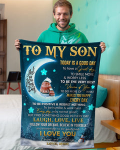 Today Is A Good Day Mom To Son Fleece Blanket | Gift For Son