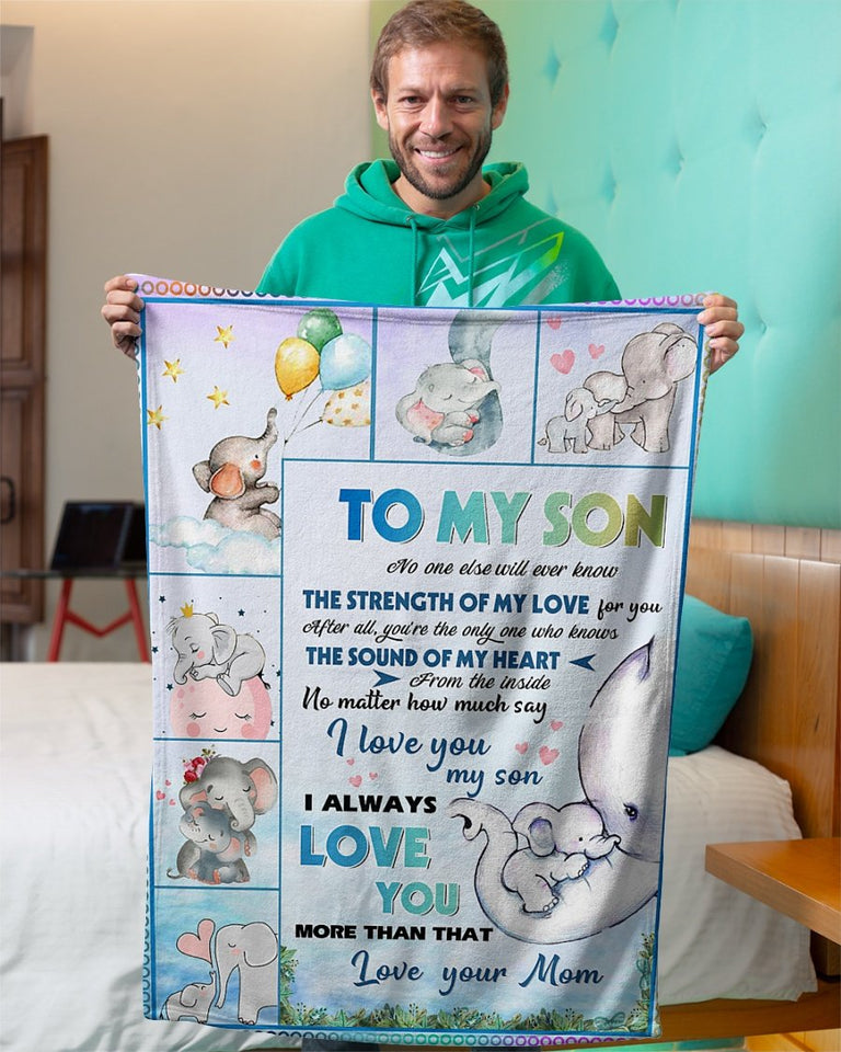 I Always Love U More Than That Elephant Mom To Son Fleece Blanket | Gift For Son