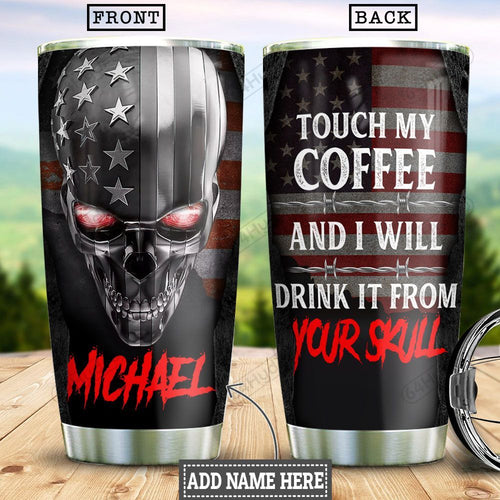 Tumbler Skull Personalized Htc1112013 Stainless Steel Tumbler Travel Customize Name, Text, Number, Image - Love Mine Gifts