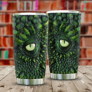 Tumbler Tattoo Green Dragon Eyes Kd2 Khm1112006 Stainless Steel Tumbler Travel Customize Name, Text, Number, Image - Love Mine Gifts