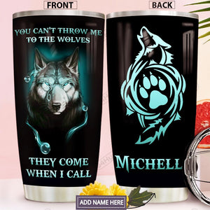 Tumbler Wolf Personalized Mda1112018 Stainless Steel Tumbler Travel Customize Name, Text, Number, Image - Love Mine Gifts