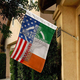 Irish American Celtic Cross Flag | Garden Flag | Double Sided House Flag | Indoor Outdoor Decor