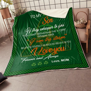 Irish Mom To My Son Fleece Blanket | St Patrick's Day Gifts | Gift For Son