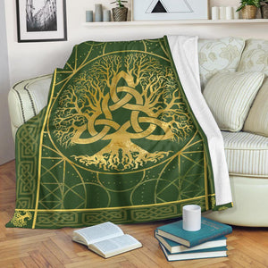 Fleece Blanket Tree Of Life Irish Blessing Tree Personalized Custom Name Date Fleece Blanket Print 3D, Unisex, Kid, Adult | St Patrick's Day Gifts - Love Mine Gifts