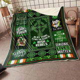 Fleece Blanket In My Veins Flows The Blood Of Irish Rebels Fleece Blanket Print 3D, Unisex, Kid, Adult | St Patrick's Day Gifts - Love Mine Gifts