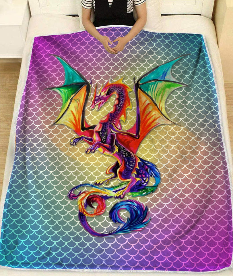 Fleece Blanket Awesome Dragon Personalized Custom Name Date Fleece Blanket Print 3D, Unisex, Kid, Adult - Love Mine Gifts