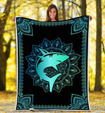 Fleece Blanket Shark Mandala Personalized Custom Name Date Fleece Blanket Print 3D, Unisex, Kid, Adult - Love Mine Gifts