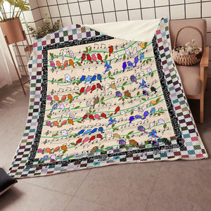 Fleece Blanket Bird Music Fleece Blanket Print 3D, Unisex, Kid, Adult - Love Mine Gifts