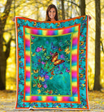Fleece Blanket Butterfly Lover Personalized Custom Name Date Fleece Blanket Print 3D, Unisex, Kid, Adult - Love Mine Gifts