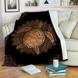 Fleece Blanket Turtle Mandala Personalized Custom Name Date Fleece Blanket Print 3D, Unisex, Kid, Adult - Love Mine Gifts