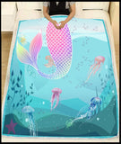 Fleece Blanket Costume Mermaid Personalized Custom Name Date Fleece Blanket Print 3D, Unisex, Kid, Adult - Love Mine Gifts