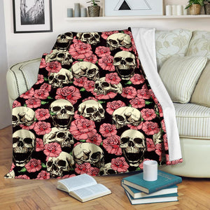 Rose Skull Fleece Blanket