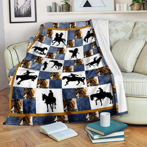 Fleece Blanket Cowboy Pattern Personalized Custom Name Date Fleece Blanket Print 3D, Unisex, Kid, Adult - Love Mine Gifts