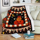 Happy Halloween - Pumpkins Under The Moon Fleece Blanket