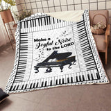 Fleece Blanket Piano Music - Make A Joyful Noise To The Lord Fleece Blanket Print 3D, Unisex, Kid, Adult - Love Mine Gifts