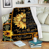 Gift For Mom - Mother Sunflower Fleece Blanket