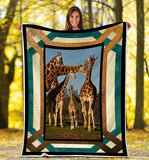 Giraffe Family Fleece Blanket