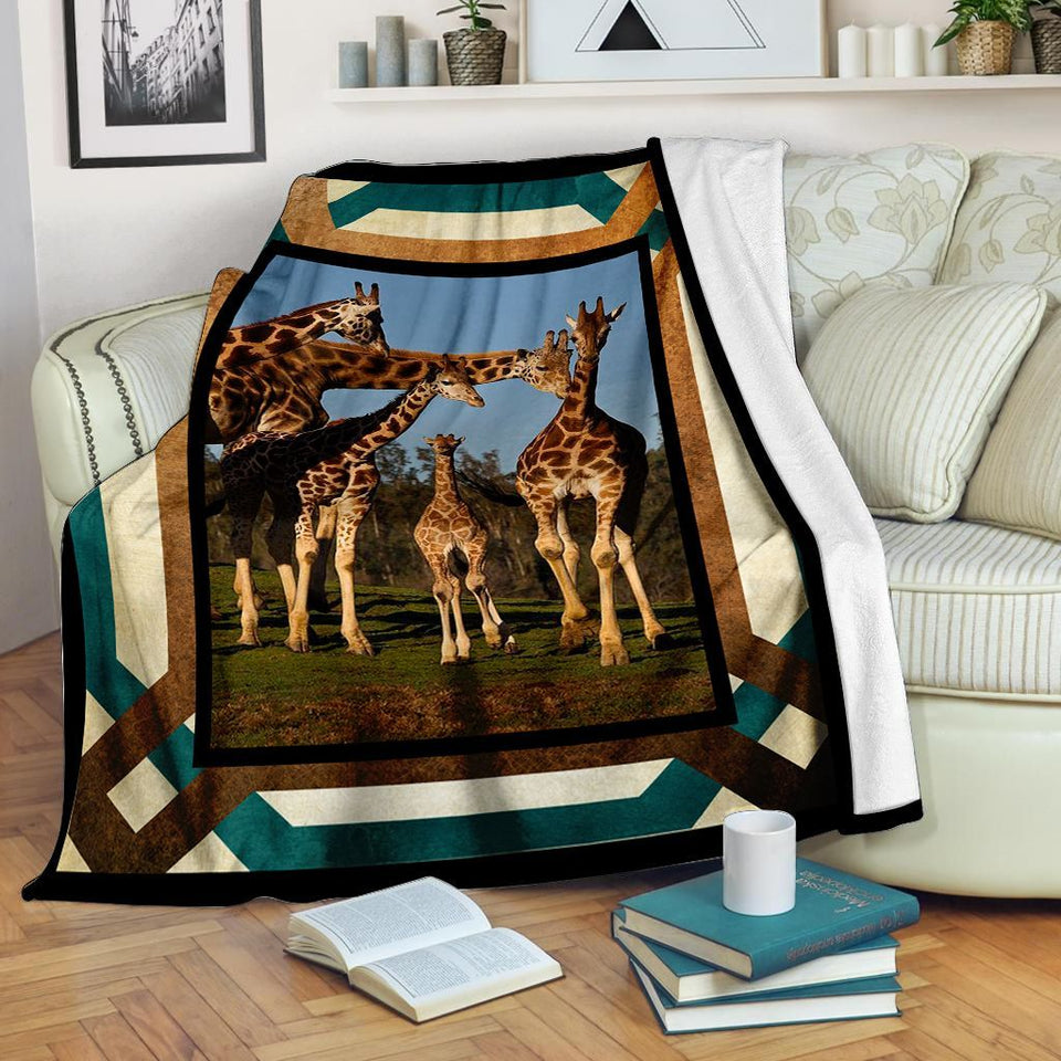 Giraffe Family Fleece Blanket