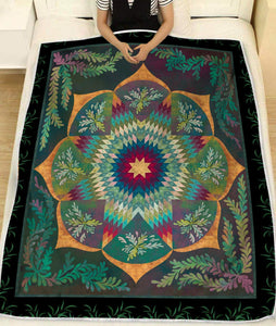 Spiritual Mandala Symbol Fleece Blanket