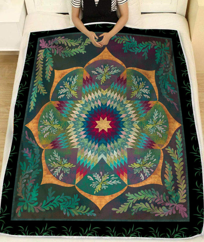 Spiritual Mandala Symbol Fleece Blanket