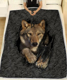 3D Wolf Fleece Blanket