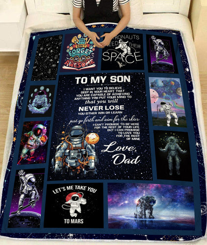 Gift For Son From Dad - For Your Astronaut Fleece Blanket
