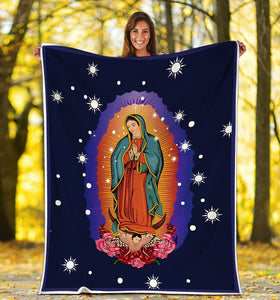 Fleece Blanket Our Lady Of Guadalupe Personalized Custom Name Date Fleece Blanket Print 3D, Unisex, Kid, Adult - Love Mine Gifts