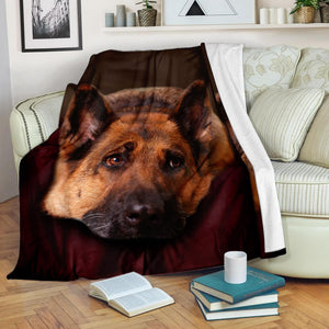 Dreaming German Shepherd - Dog Fleece Blanket