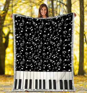 Fleece Blanket Piano Keyboard Fleece Blanket Print 3D, Unisex, Kid, Adult - Love Mine Gifts