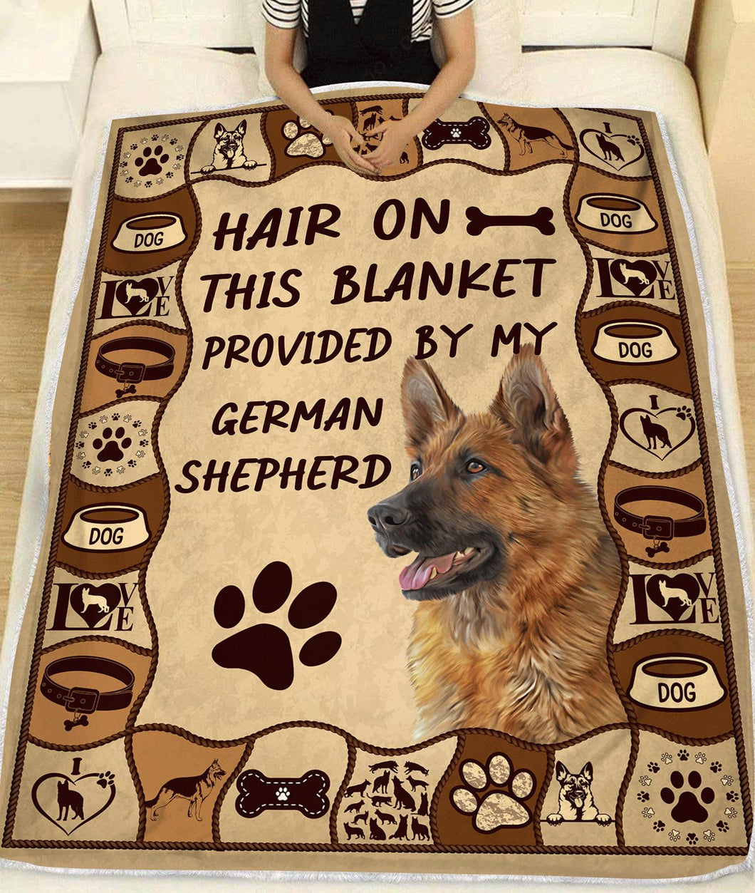 German Shepherd Hair On This Blanket - Dog Fleece Blanket