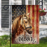 God Bless America Horse Usa Flag | Garden Flag | Double Sided House Flag | Indoor Outdoor Decor