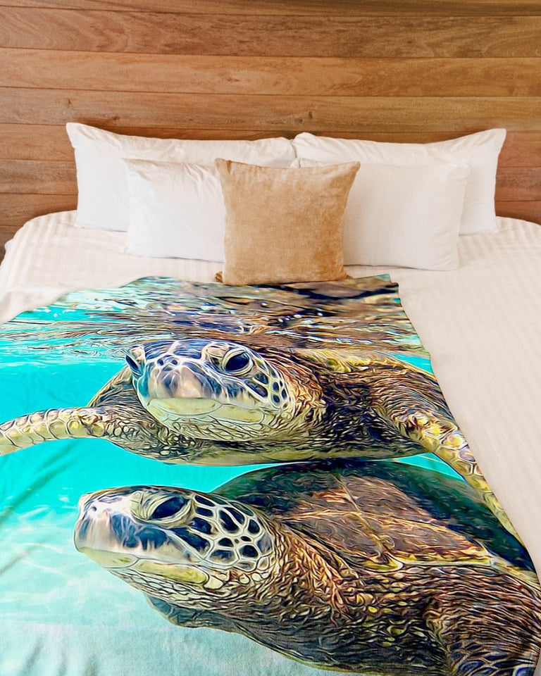 Fleece Blanket I Love Turtles Fleece Blanket Print 3D, Unisex, Kid, Adult | Gift For Turtles Lover - Love Mine Gifts