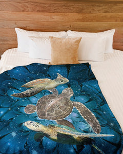 Fleece Blanket Turtles Are So Beautiful Personalized Custom Name Date Fleece Blanket Print 3D, Unisex, Kid, Adult | Gift For Turtles Lover - Love Mine Gifts
