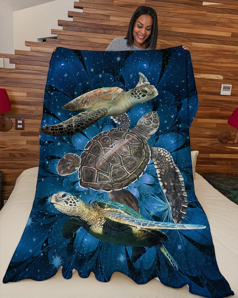 Fleece Blanket Turtles Are So Beautiful Personalized Custom Name Date Fleece Blanket Print 3D, Unisex, Kid, Adult | Gift For Turtles Lover - Love Mine Gifts