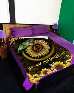 Fleece Blanket Hippie Turtles You Are My Sunshine Fleece Blanket Print 3D, Unisex, Kid, Adult | Gift For Turtles Lover - Love Mine Gifts