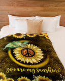 Fleece Blanket Hippie Turtles You Are My Sunshine Fleece Blanket Print 3D, Unisex, Kid, Adult | Gift For Turtles Lover - Love Mine Gifts