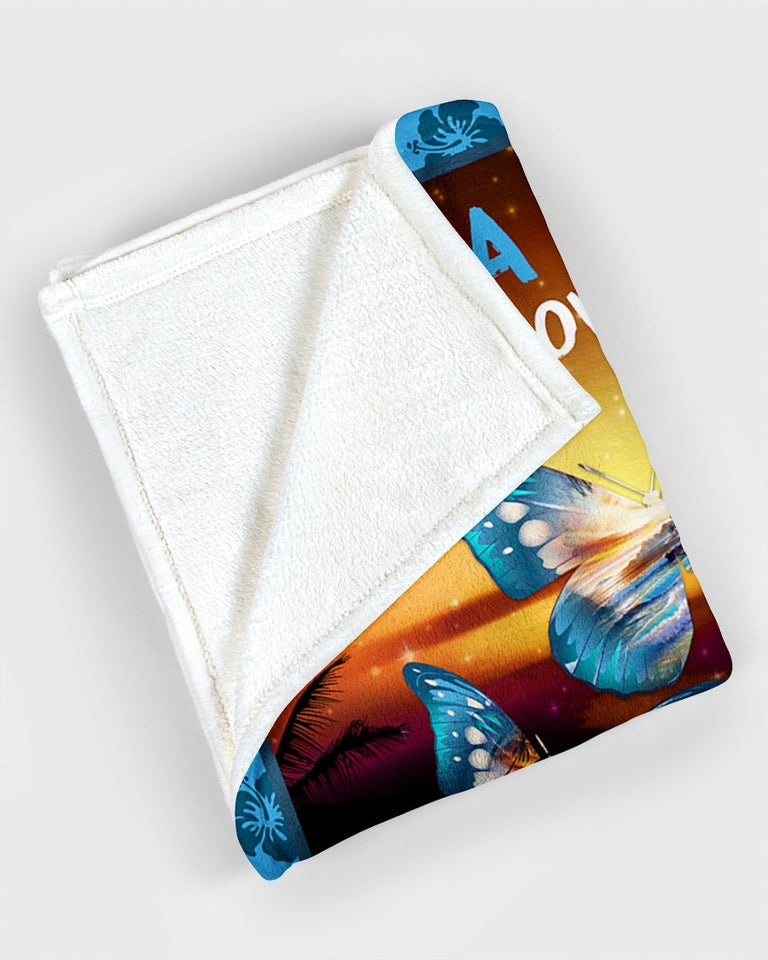 Just A Girl Who Loves Beaches And Butterflies Fleece Blanket