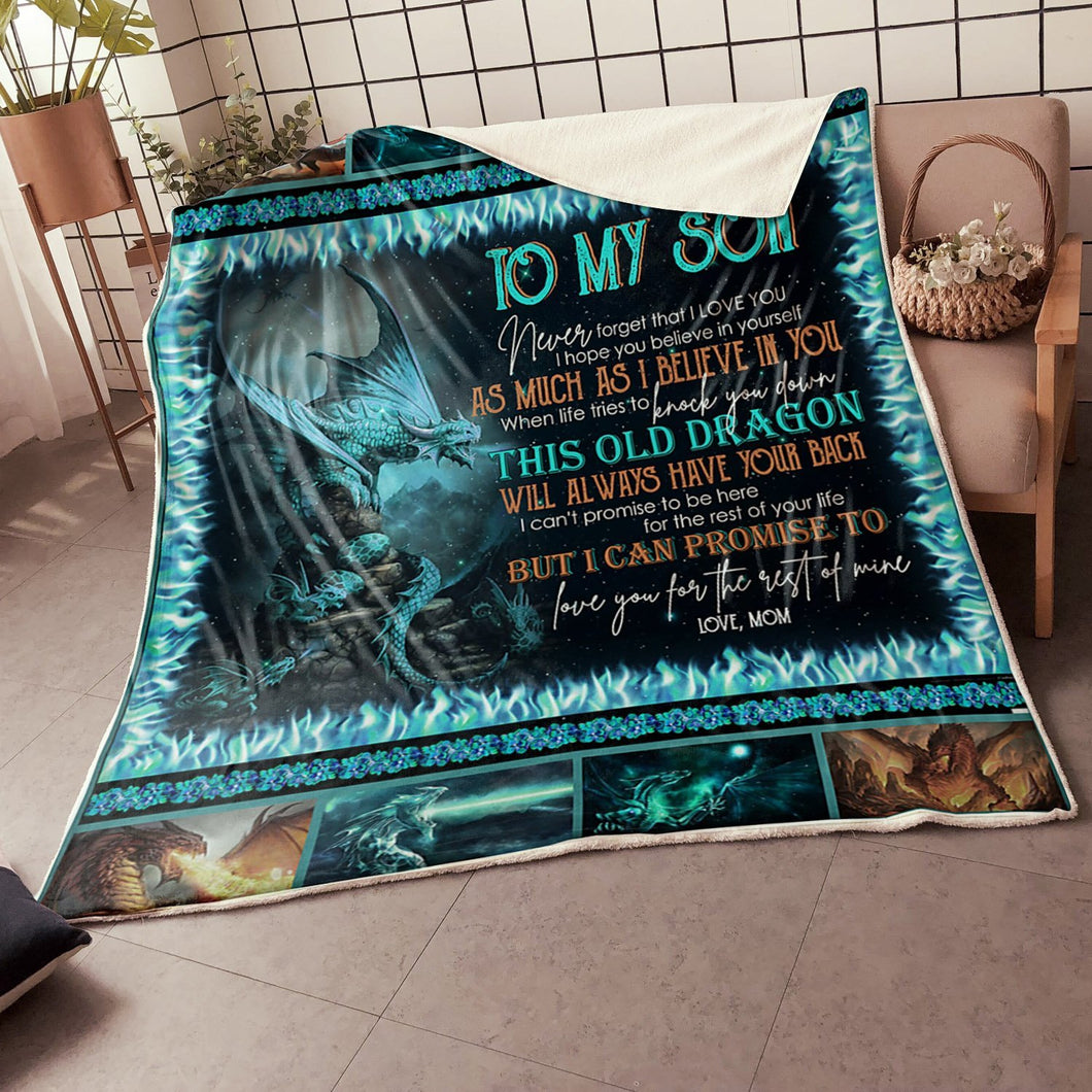 My Son Dragon Believe In Yourself Gift From Dad Fleece Blanket
