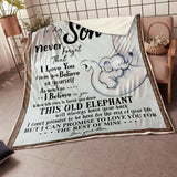 My Son Elephant Believe In Yourself Gift From Mom Fleece Blanket