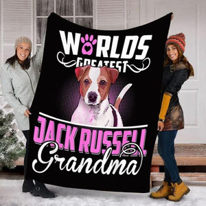 World Greatest Jack Russell Grandma Gift Fleece Blanket
