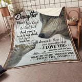 Fleece Blanket My Daughter I Wolf I Will Always Be There Gift From Mom Personalized Custom Name Text Fleece Blanket Print 3D, Unisex, Kid, Adult - Love Mine Gifts