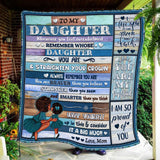 Love Letter From Mom To Daughter So Proud Of You Black Woman Gift Fleece Blanket